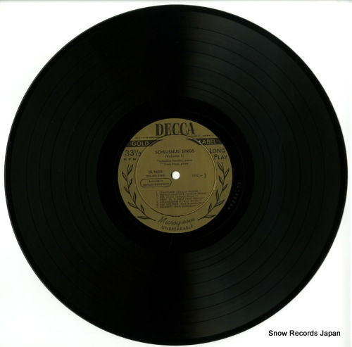SCHLUSNUS, HEINRICH schlusnus sings volume 1 DL9620 - disc