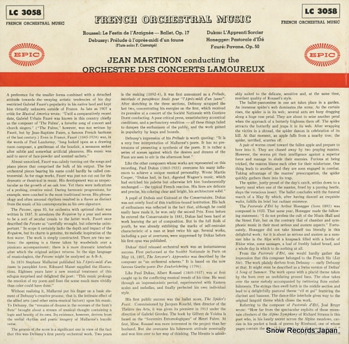 MARTINON, JEAN french orchestral music LC3058