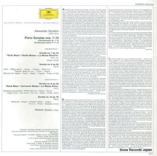 SZIDON, ROBERTO scriabin; white mass, black mass 2543816