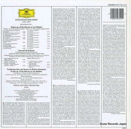 KONTARSKY, ALFONS AND ALOYS brahms; 16 walzer op.39 410714-1