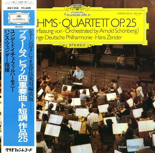 ZENDER, HANS brahms; klavierquartett g-moll op.25 MG1258