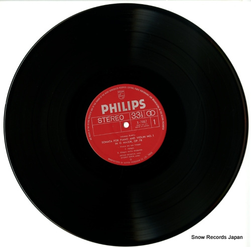 GRUMIAUX, ARTHUR brahms; sonata for piano and violin no.1 in g major op.78 X-7667-68