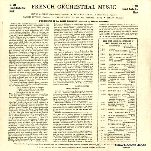 ANSERMET, ERNEST french orchestral music LL696