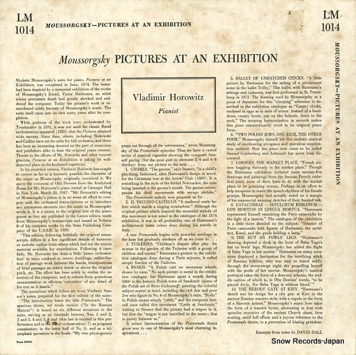 ǥߡ롦ۥå moussorgsky; pictures at an exhibition LM-1014