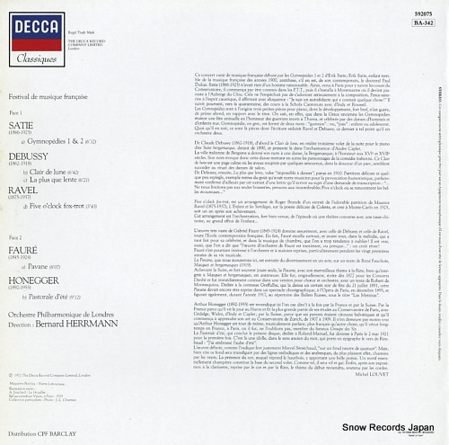 HERMANN, BERNARD satie; gyamnopedies 592075