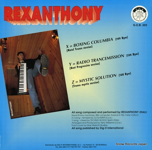 REXANTHONY boxing columbia S.O.B.203 - back cover