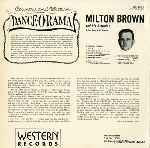 BROWN, MILTON, AND HIS BROWNIES country and western dance-o-rama WS1001