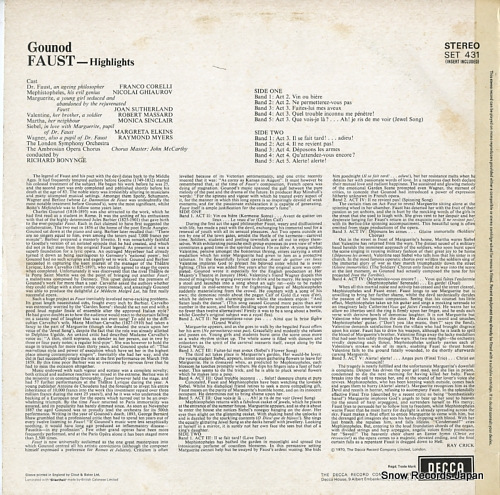 BONYNGE, RICHARD gounod; faust-highlights SET431