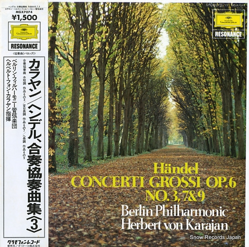 KARAJAN, HERBERT VON handel; concerti grossi op.6 no.3, 7&9 MGX7074