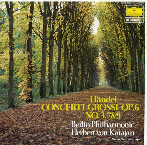 KARAJAN, HERBERT VON handel; concerti grossi op.6 no.3, 7&9 MGX7074