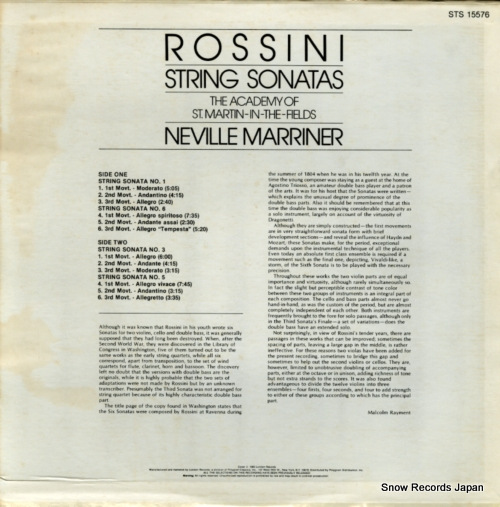 MARRINER, NEVILLE rossini; string sonatas STS15576