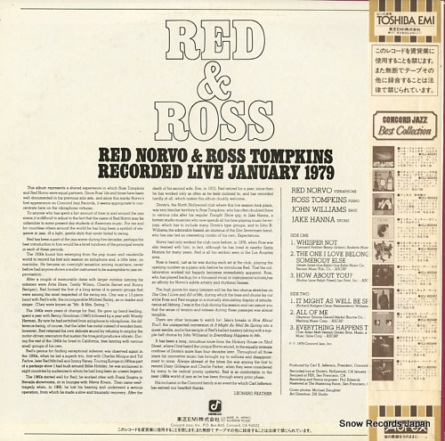 NORBO, RED, AND ROSS TOMPKINS recorded live january 1979 ICJ-80248