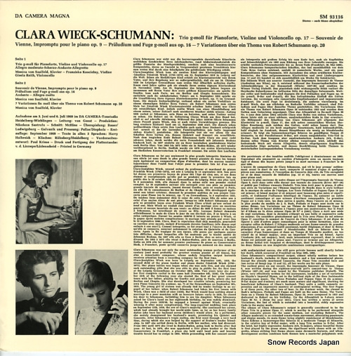 CLARA WIECK TRIO clara wieck-schumann; trio g-moll fur pianoforte violine und violoncello op.17 SM93116
