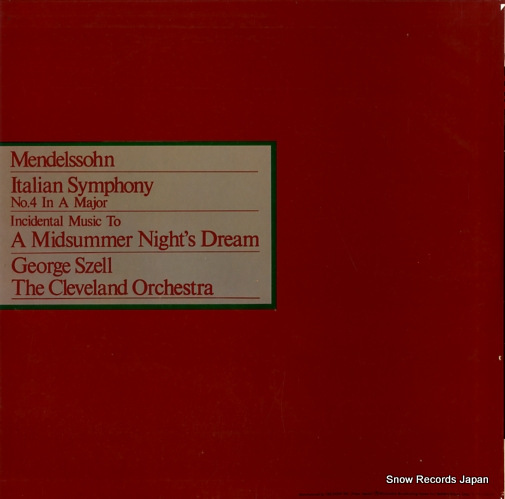 SZELL, GEORGE mendelssohn; symphony no.4 in a major op.90 