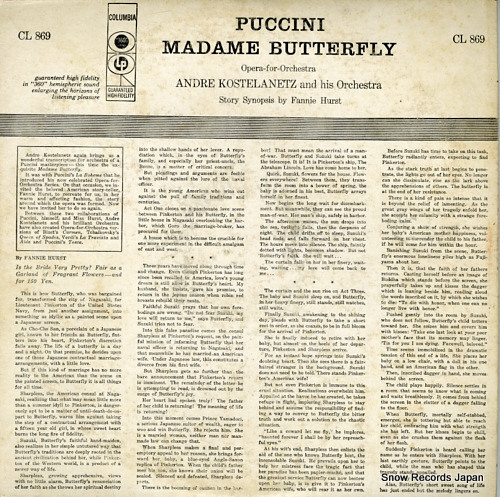 KOSTELANETZ, ANDRE puccini; madame butterfly CL869