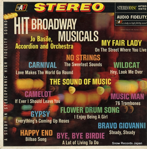 BASILE, JO hit broadway musicals AFSD5972 - front cover