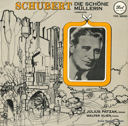 PATZAK, JULIUS schubert; die schone mullerin(complete) VOX-5539 - front cover