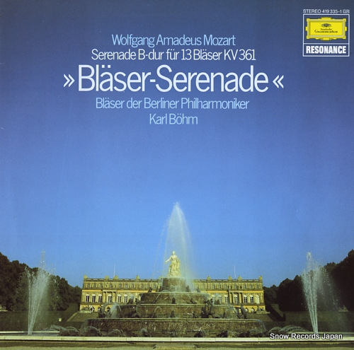 BOHM, KARL mozart; serenade b-dur fur 13 blaser kv361 419335-1 - front cover