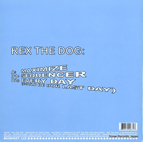 REX THE DOG maximize KOM145 - back cover