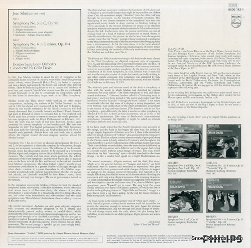 DAVIS, COLIN sibelius; symphony nos.3 and 6 9500142