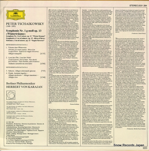KARAJAN, HERBERT VON tchaikovsky; symphonie nr.1 g-moll op.13 