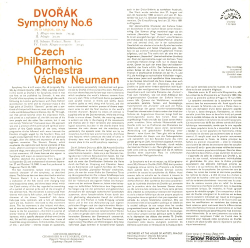 NEUMANN, VACLAV dvorak; symphony no.6 in d major 1101833