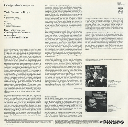 SZERYNG, HENRYK beethoven; violin concerto in d, op.61 6500531