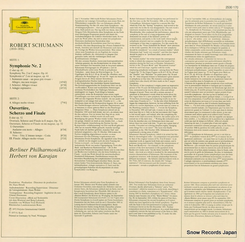 KARAJAN, HERBERT VON schumann; symphonie nr.2 2530170