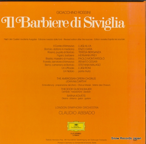 ABBADO, CLAUDIO rossini; il barbiere di siviglia 2709041