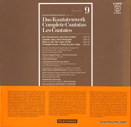 HARNONCOURT, NIKOLAUS bach; complete cantatas volume 9 ISKW-91/2/6.35035/SKW9/1-2 - back cover