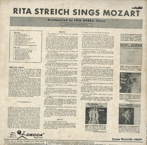 STREICH, RITA sings mozart DL9915
