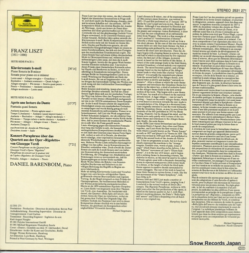 BARENBOIM, DANIEL liszt; sonate h-moll 2531271