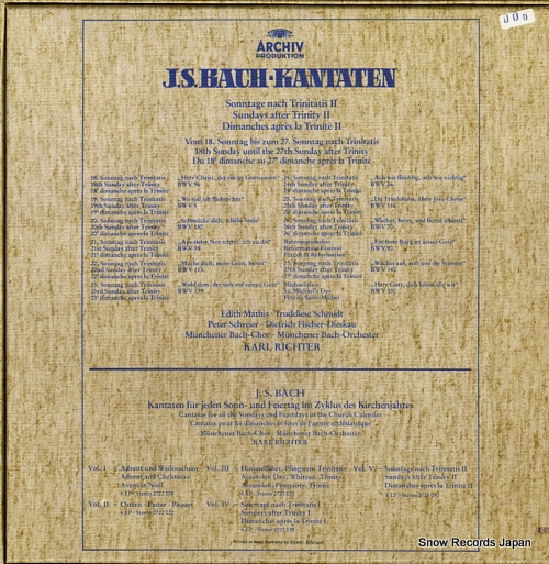 RICHTER, KARL bach; kantaten 2722030