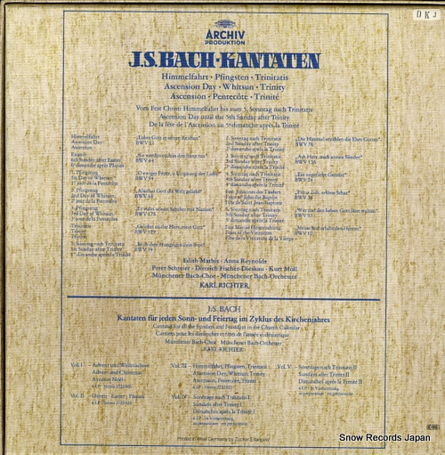 RICHTER, KARL bach; kantaten himmelfahrt-pfingster-trinitatis 2722025