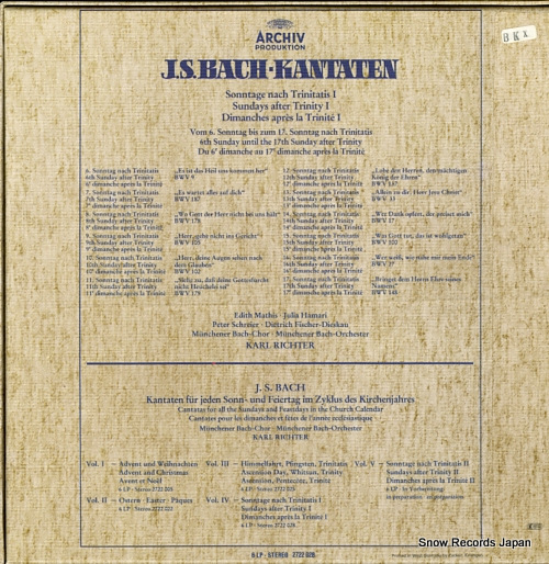 RICHTER, KARL bach; kantaten sonntage nach trinitatis 1 2722028