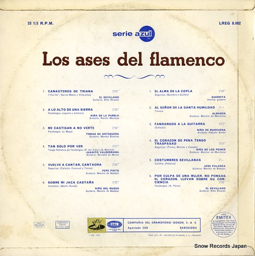 V/A los ases del flamenco LREG8.002 - back cover
