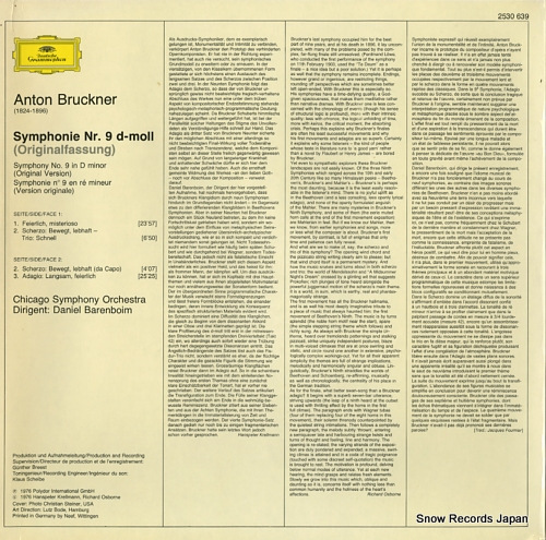 BARENBOIM, DANIEL bruckner; symphonie nr.9 2530639