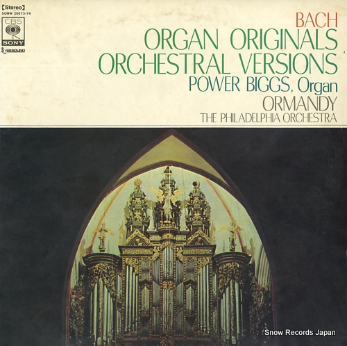 BIGGS, POWER bach; organ originals orchestral versions SONW20073-74 - front cover