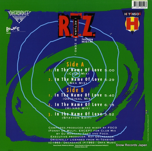 R.T.Z. in the name of love 2000529 - back cover
