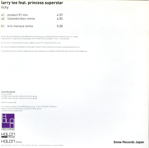 TEE, LARRY licky HOLON006 - back cover