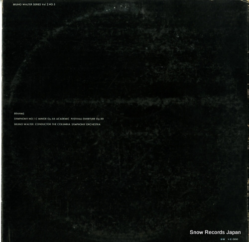 WALTER, BRUNO brahms; symphony no.1 in c minor / academic festival overture SONC10105