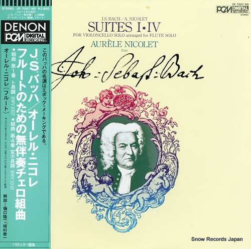 NICOLET, AURELE bach; suites i, iv for violoncello solo arranged for flute solo OF-7007-ND