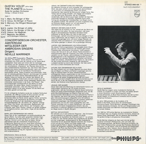 MARRINER, NEVILLE holst; the planets 9500425