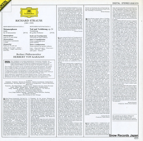 KARAJAN, HERBERT VON strauss; metamorphosen / tod und verklarung (death and transfiguration) 2532074