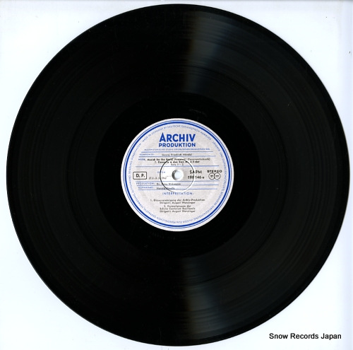 WENZINGER, AUGUST handel; musick for the royal fireworks(feuerwerksmusik) 198146