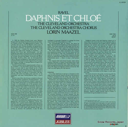 MAAZEL, LORIN ravel; daphnis et chloe JL41018 - back cover