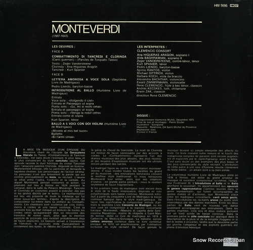 ޥ󥷥å󥽡 monteverdi; il combattimento di tancredi e clorinda HM986
