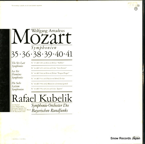 KUBELIK, RAFAEL mozart; symphonien 35, 36, 38, 39, 40, 41 D336930