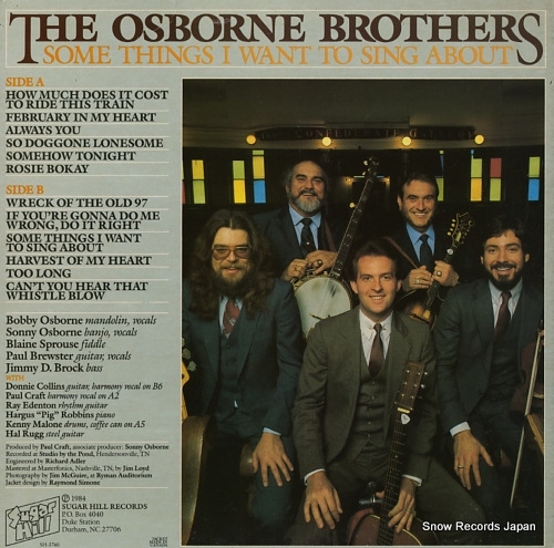 OSBORNE BROTHERS, THE some things i want to sing about SH-3740 - back cover
