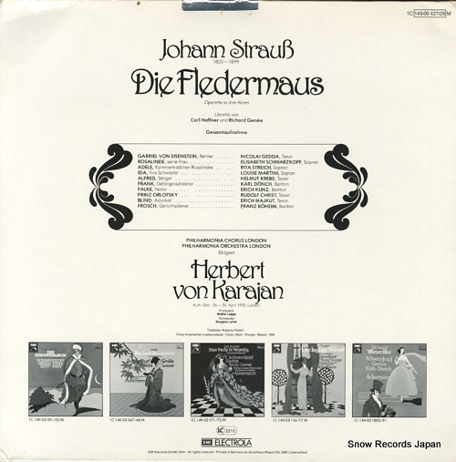 KARAJAN, HERBERT VON strauss; die fledermaus 1C149-00427/28